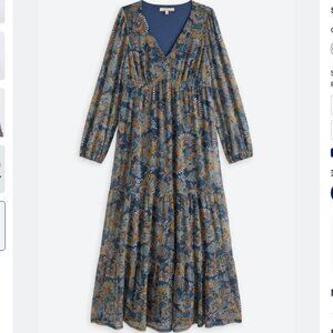 Les Serein Janice Mesh Floral Long Sleave Maxi Dress - XL - StitchFix